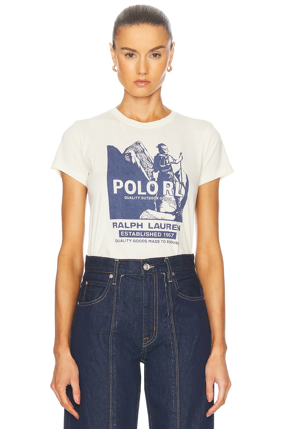 Image 1 of Polo Ralph Lauren Vintage T-shirt in Warm White