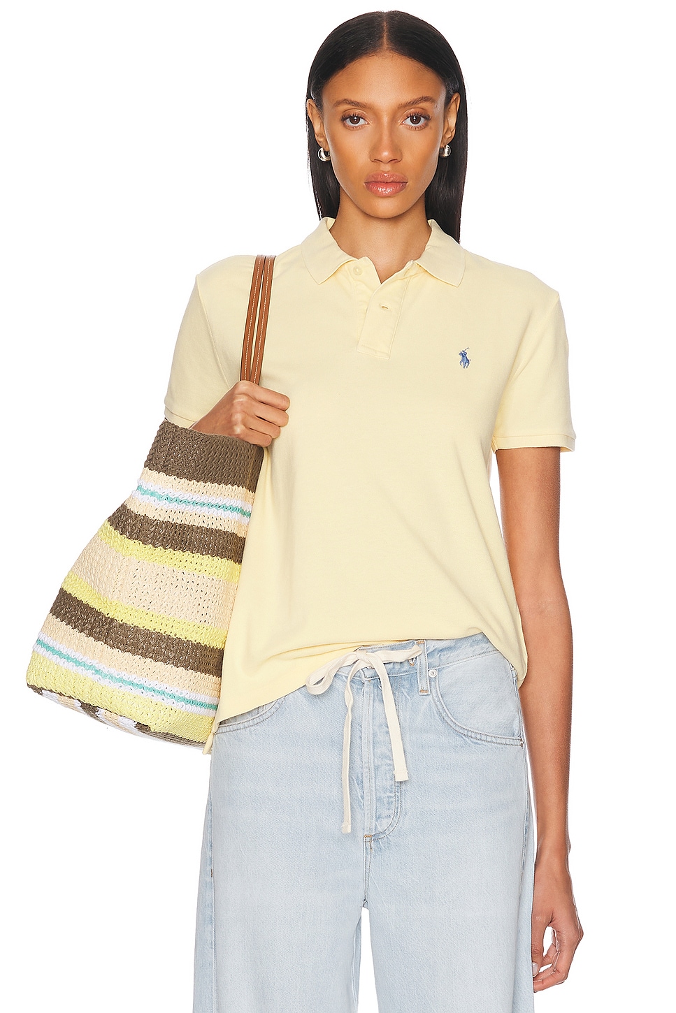 Image 1 of Polo Ralph Lauren Short Sleeve Polo Top in Wicket Yellow