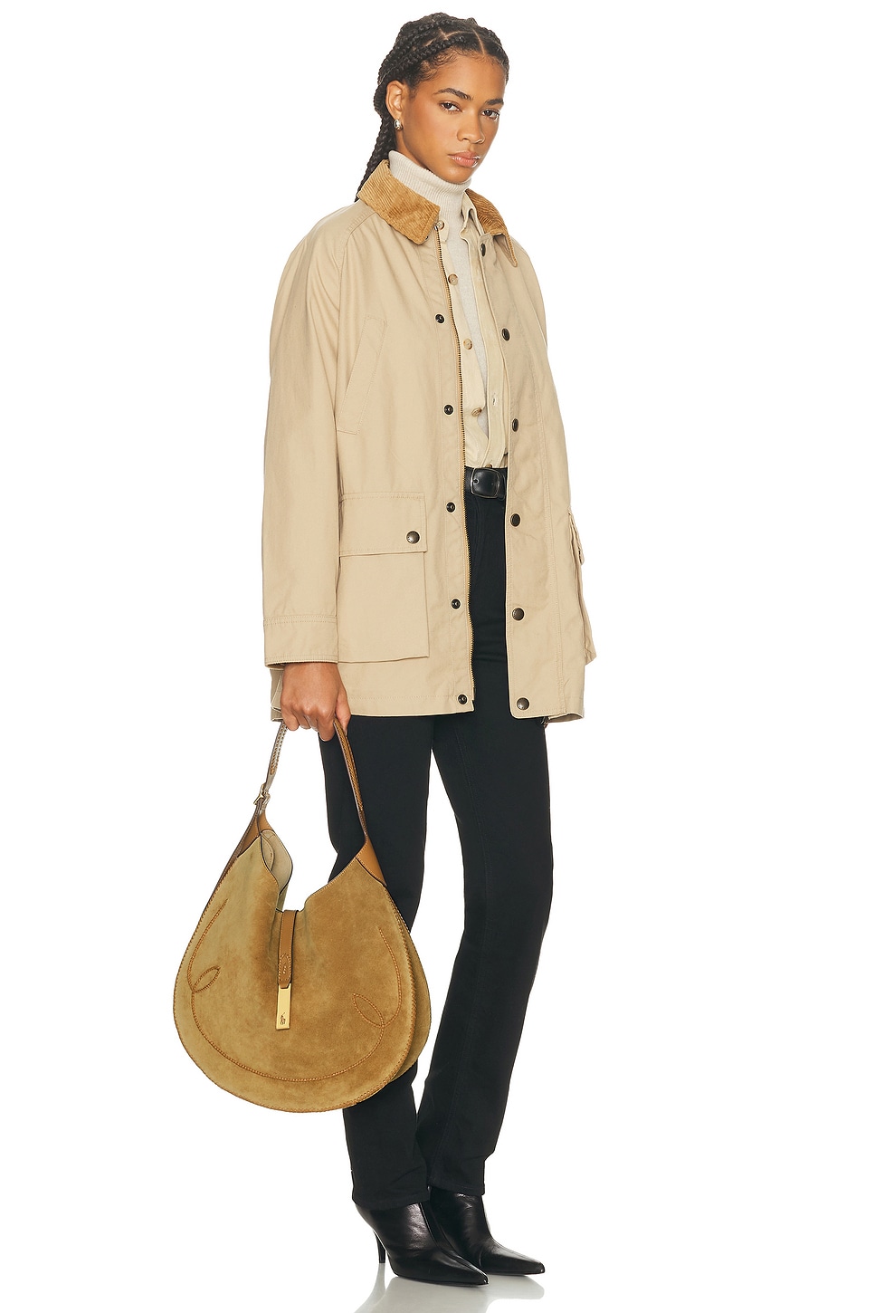 Polo Ralph Lauren Suede Shoulder Bag In Brown
