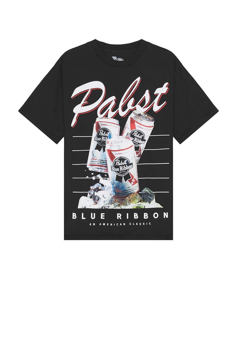 Image 1 of Philcos Pabst Blue Ribbon Stacked Boxy Tee in Black Pigment