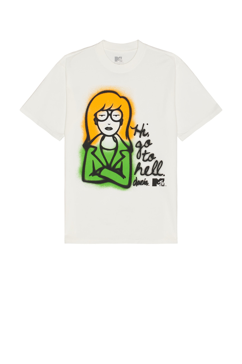 Daria, Hi Go To Hell Boxy Tee in Cream