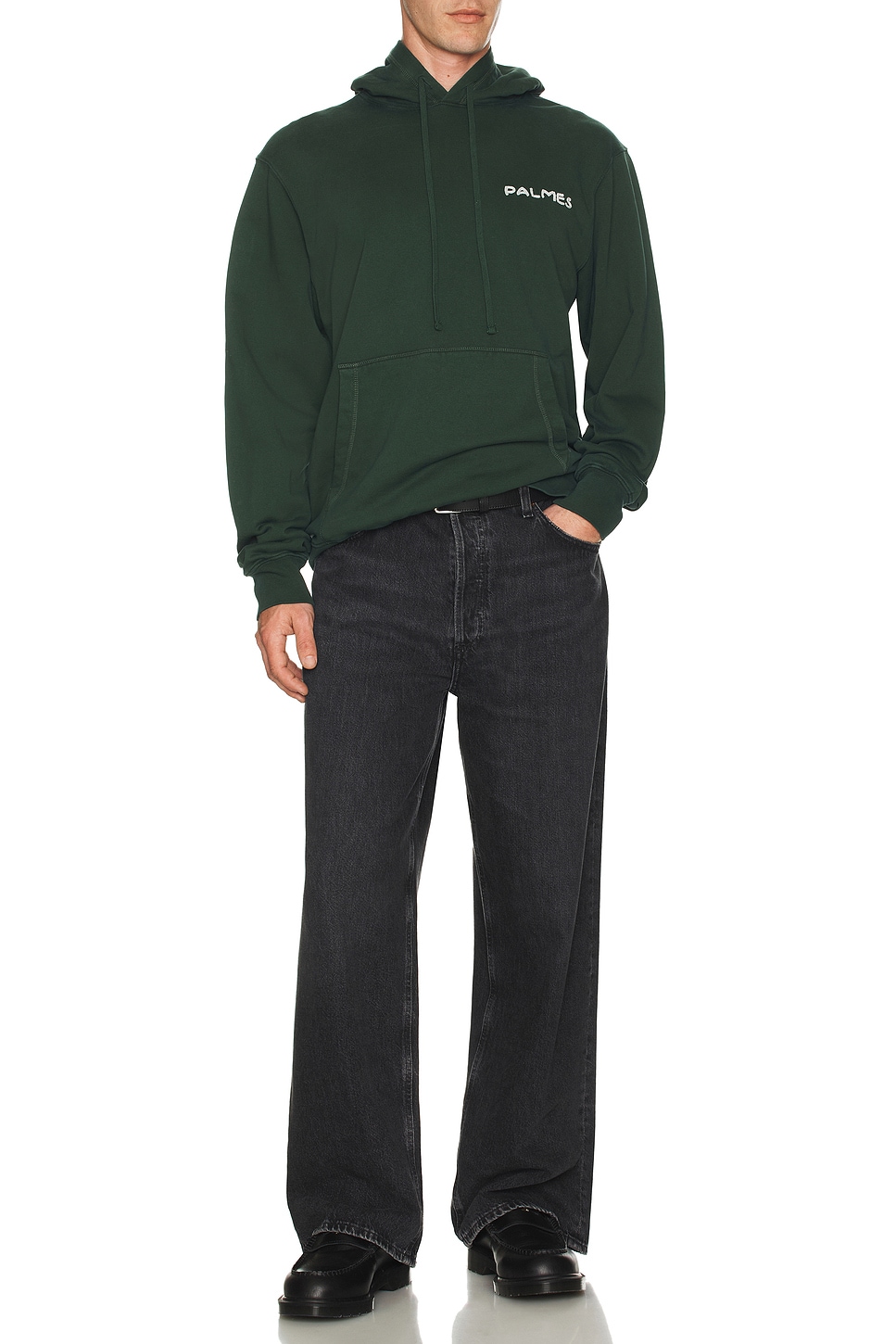 Image 1 of Palmes Logo Hoodie in Dark Green