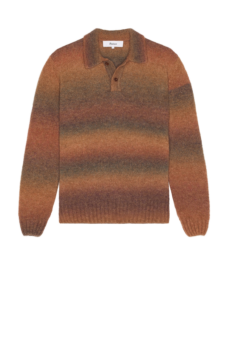 Image 1 of Palmes Alpaca Long Sleeve Knit Polo in Brown