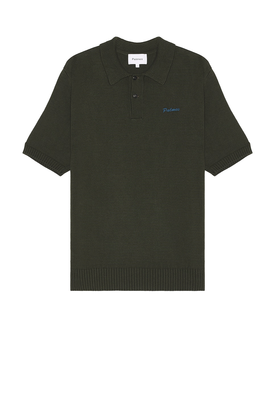 Image 1 of Palmes Marco Knit Polo Shirt in Olive