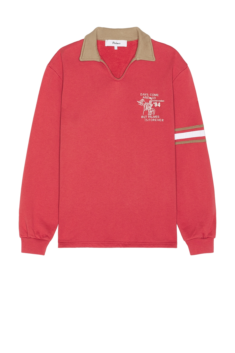 Image 1 of Palmes Forever Open Rugby Shirt in Red