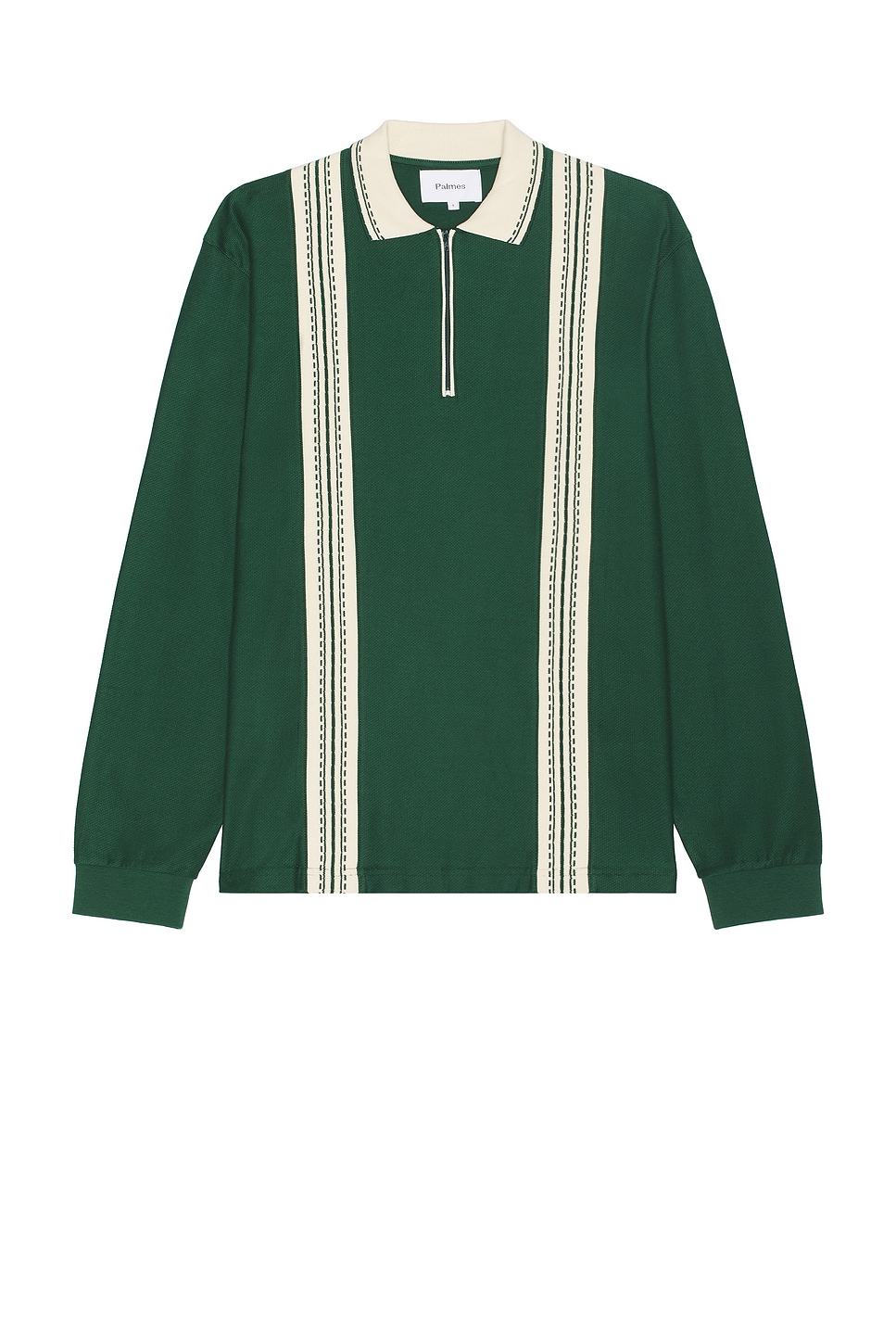 Image 1 of Palmes Rio Ls Zip Polo Shirt in Dark Green