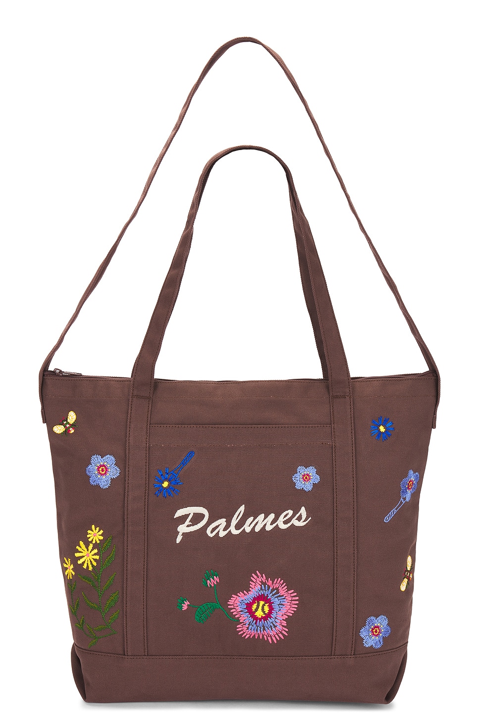 Shop Palmes Floral Tote Bag In Brown