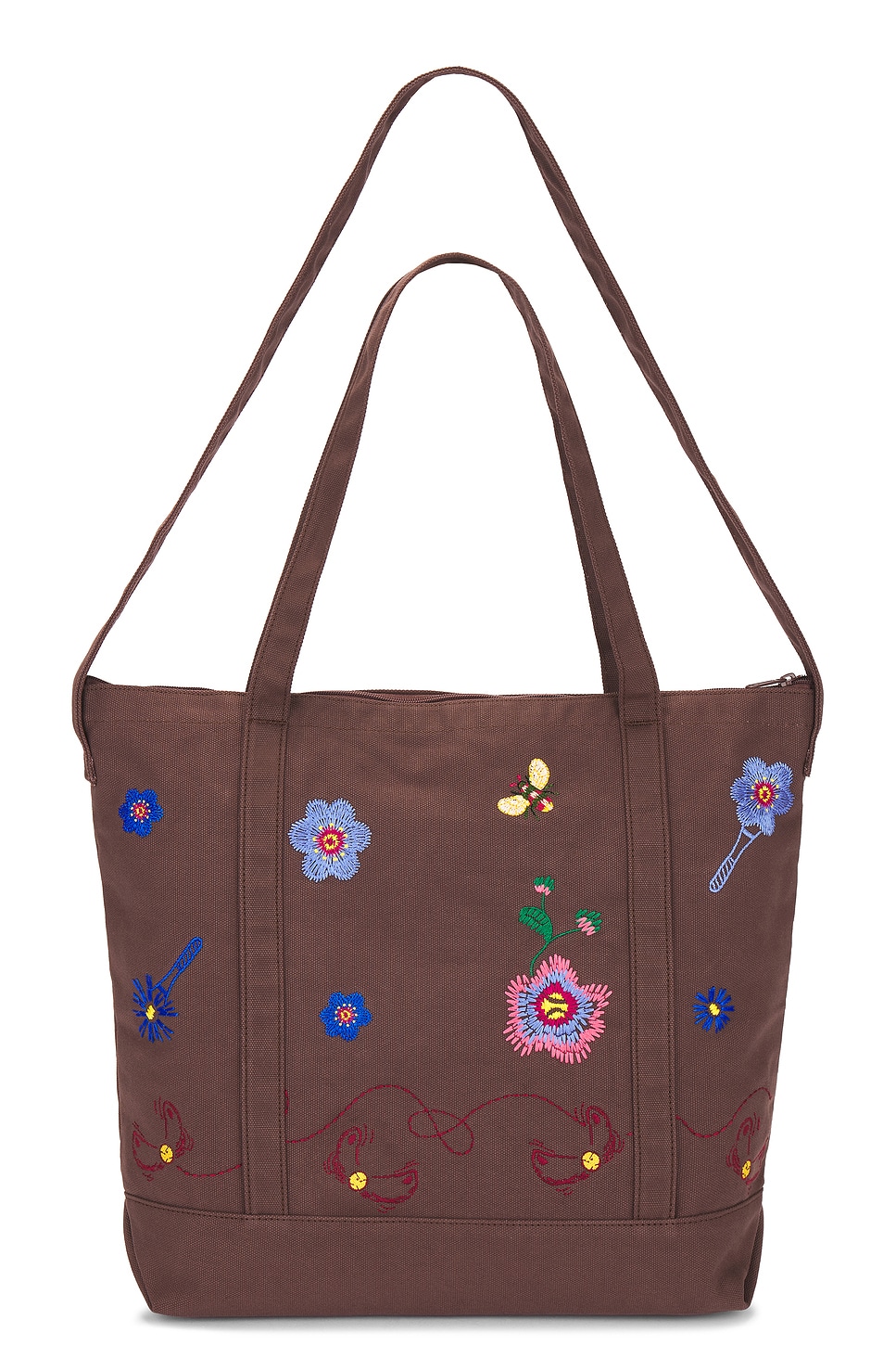 Shop Palmes Floral Tote Bag In Brown