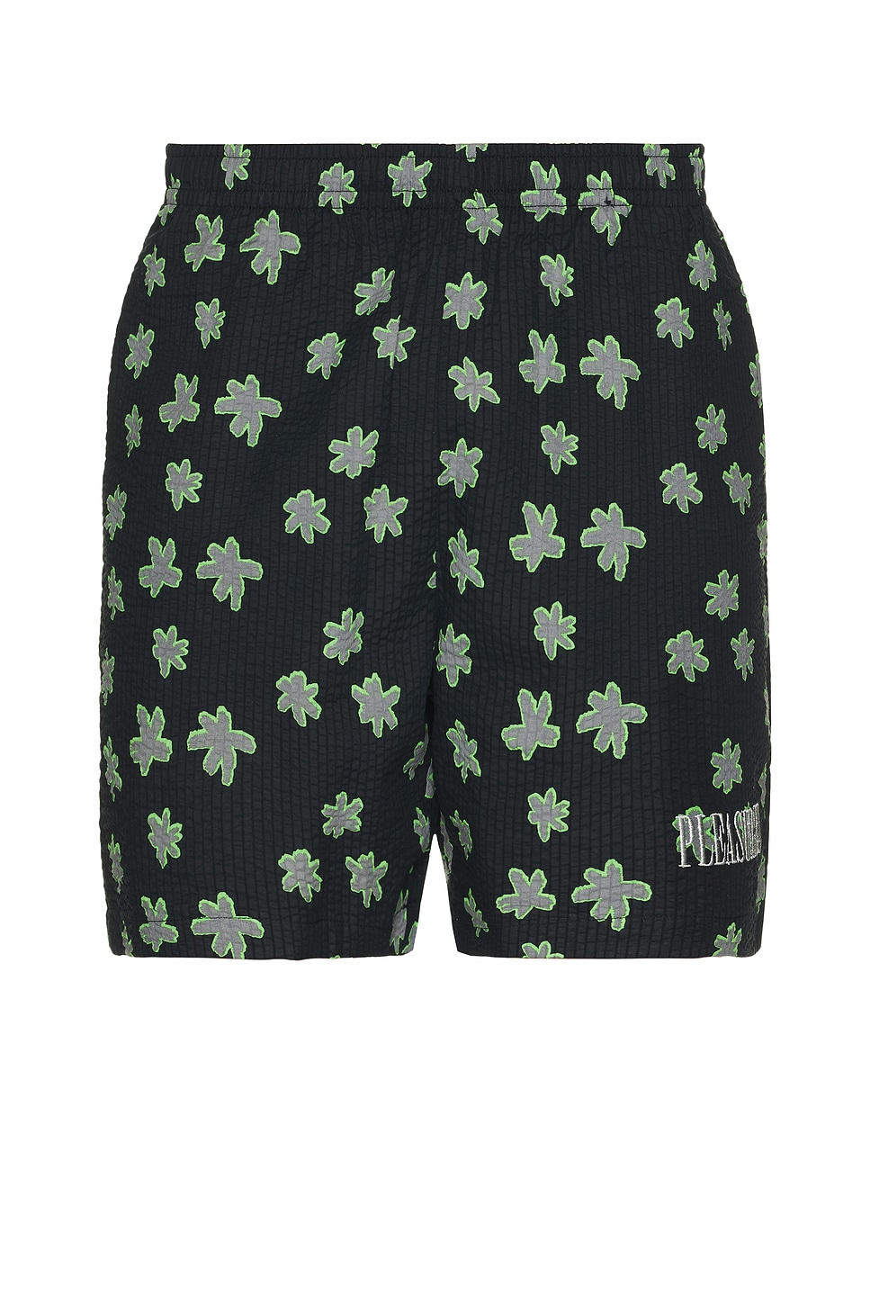 Image 1 of Pleasures Floral Seersucker Shorts in Black
