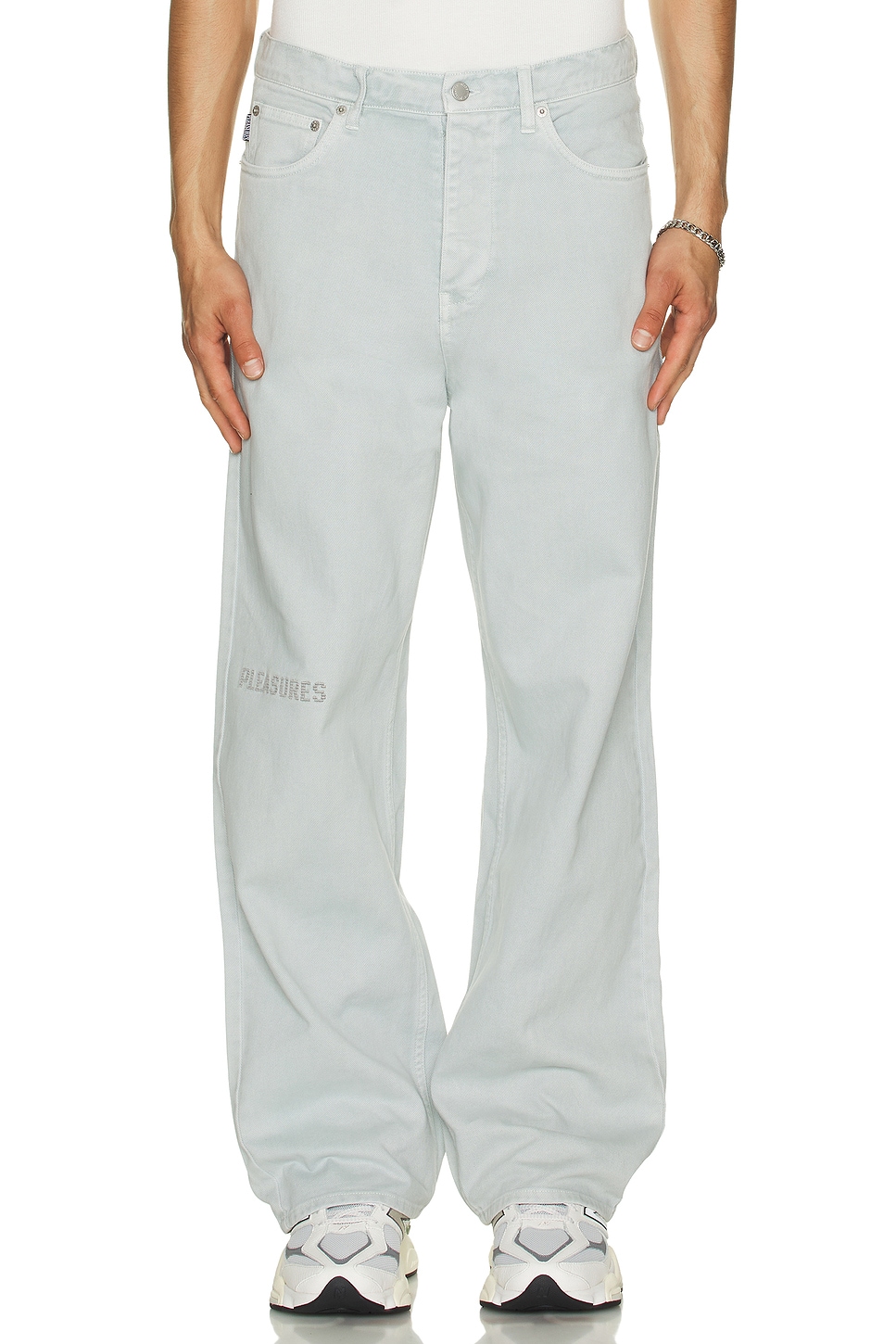 Image 3 of Pleasures Formula Baggy Pants in Light Grey