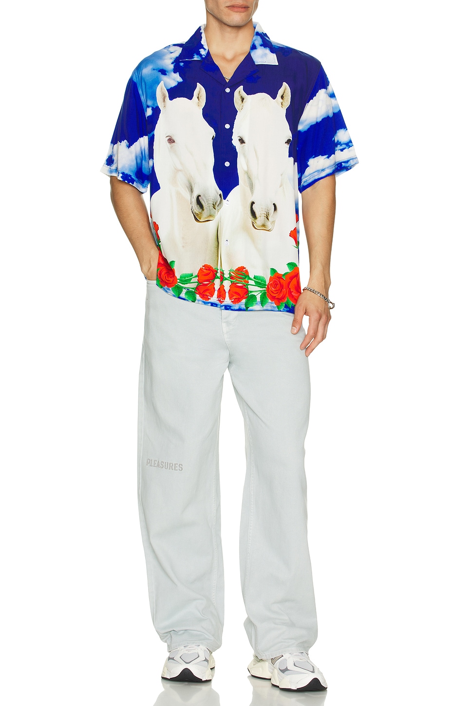 Image 5 of Pleasures Formula Baggy Pants in Light Grey