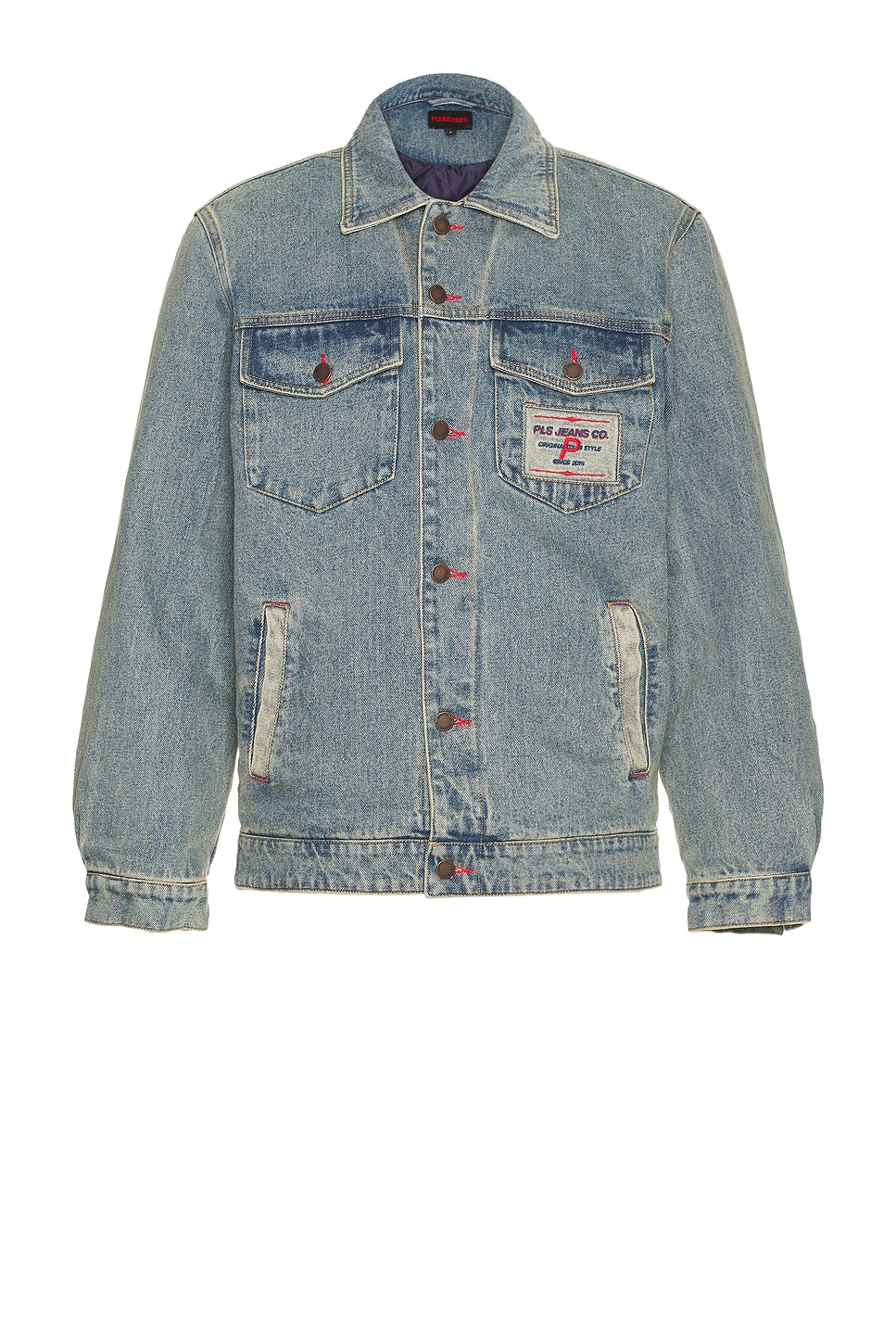 Image 1 of Pleasures Park Insulated Denim Jacket in Indigo