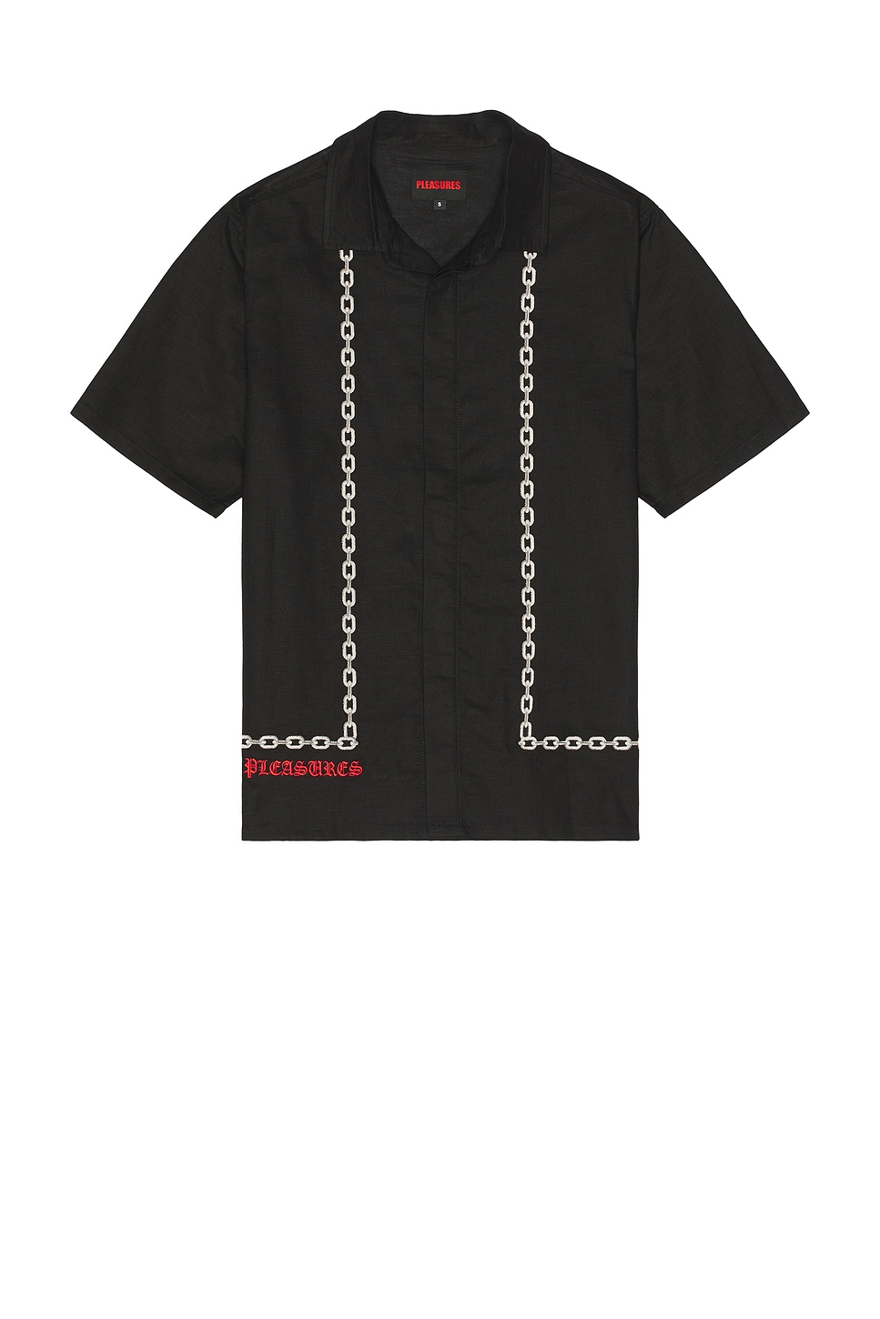 Image 1 of Pleasures Chain Button Up Shirt in Black