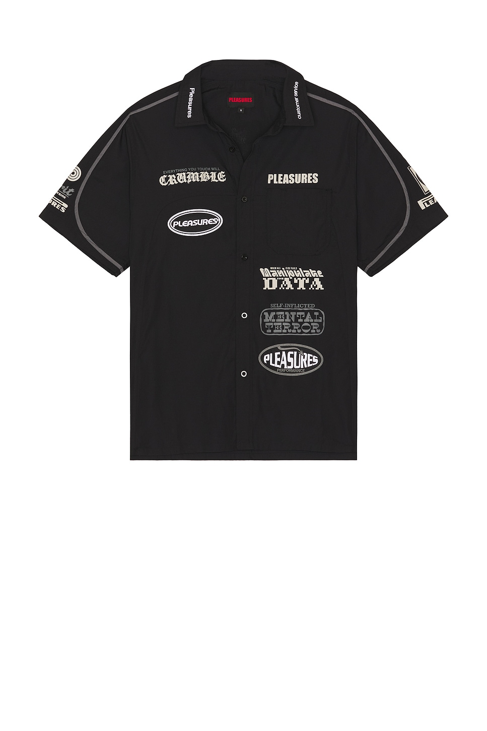 Image 1 of Pleasures Terror Button Up Shirt in Black