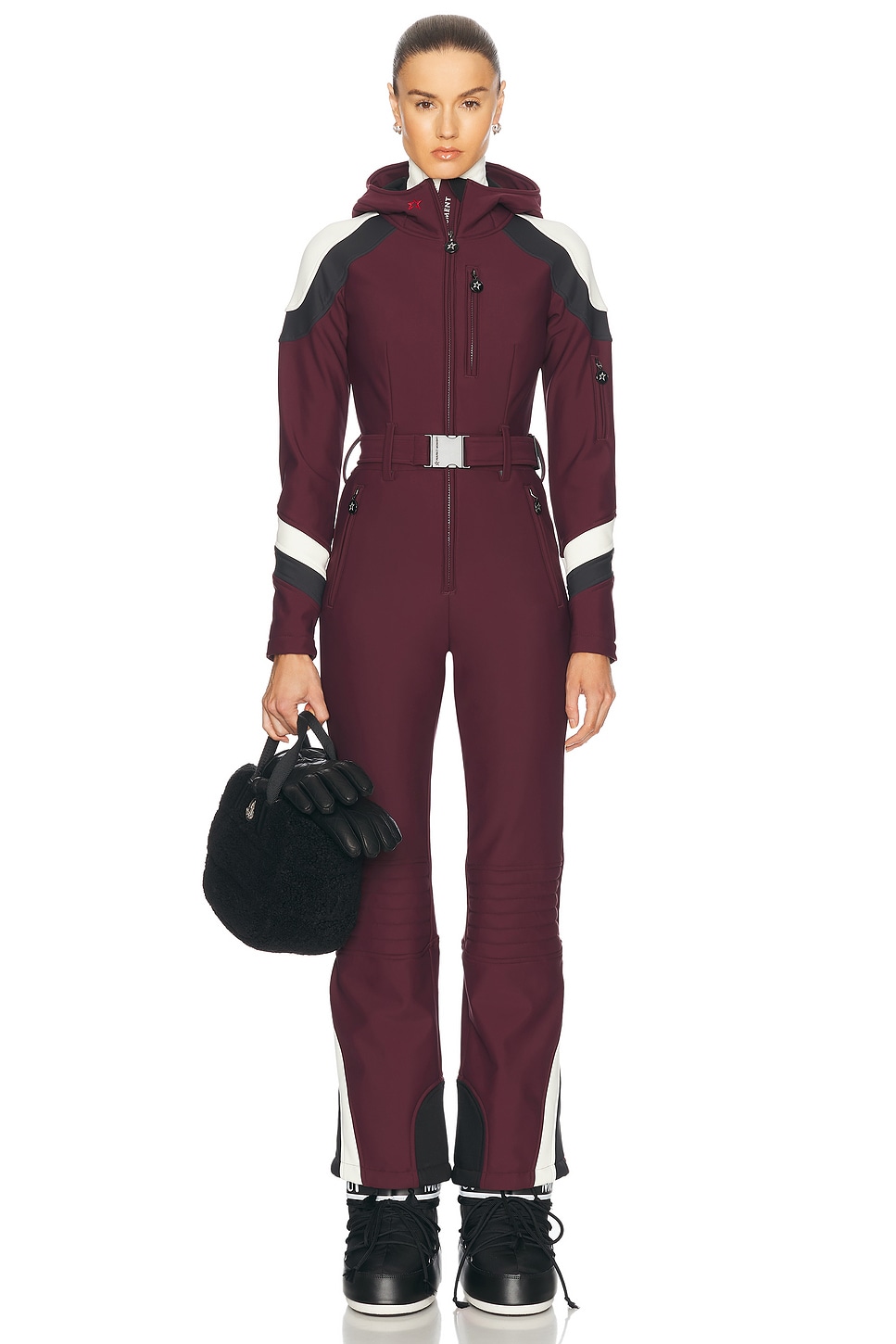 Image 1 of Perfect Moment Allos Ski Suit in Burgundy