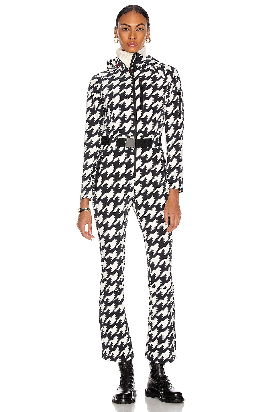 Image 1 of Perfect Moment Houndstooth Jumpsuit in Black & Snow White Houndstooth
