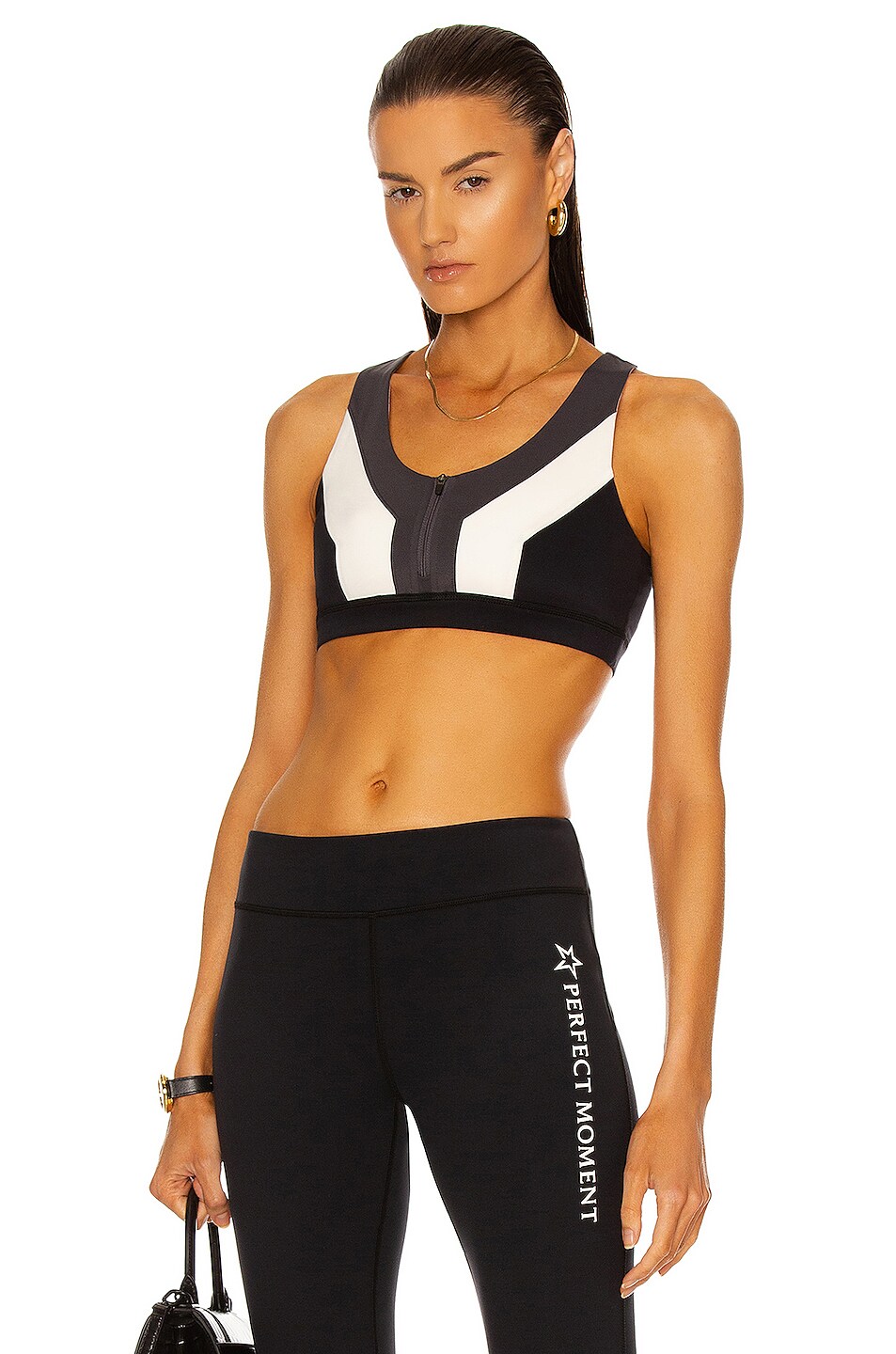 Image 1 of Perfect Moment Vale Rainbow Fitness Top in Black