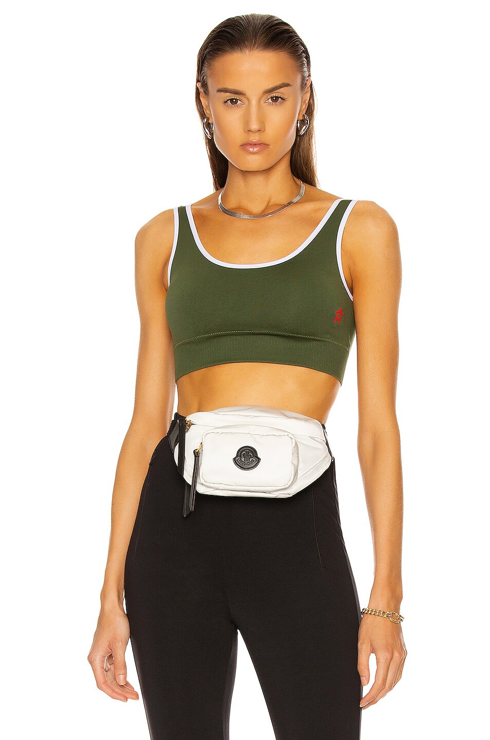 Image 1 of Perfect Moment U-Back Seamless Fitness Top in Dark Green