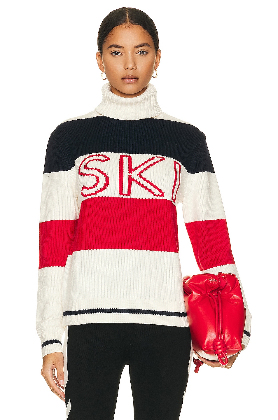 Image 1 of Perfect Moment Frostine Sweater in Red, Snow White, & Navy