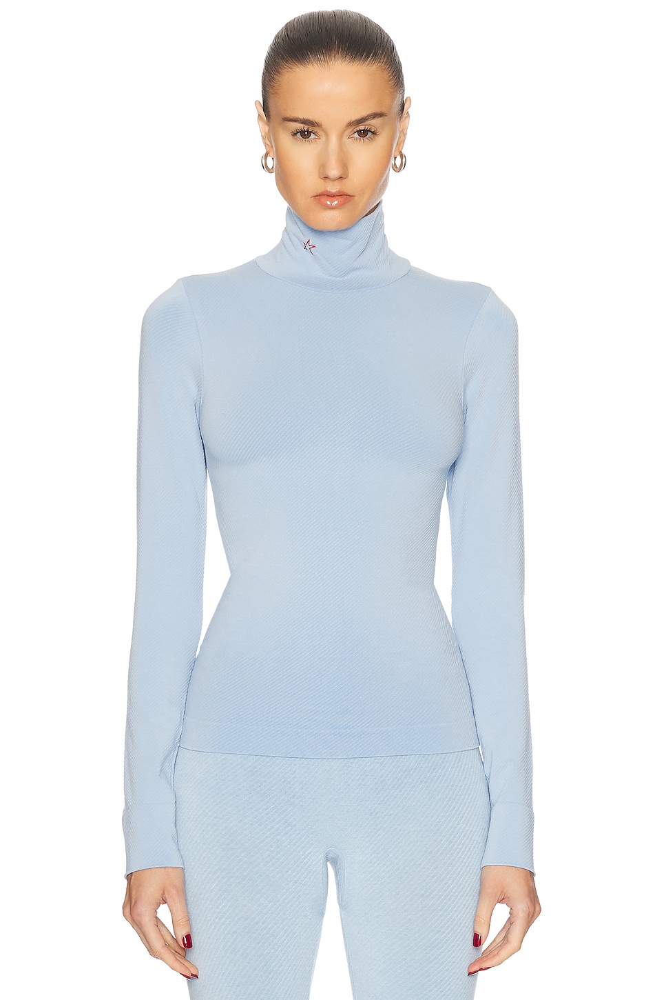 Image 1 of Perfect Moment Perfect Thermal Roll Neck Top in Bluebird Blue