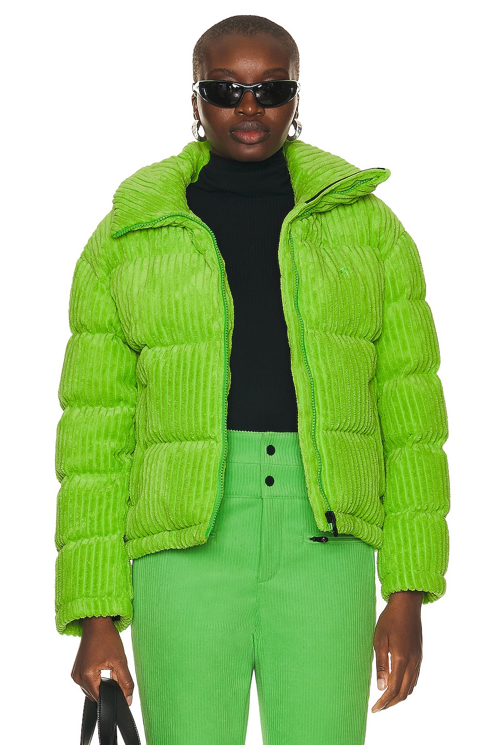 Image 1 of Perfect Moment Jumbo Cord Short Down Jacket in Pear Green
