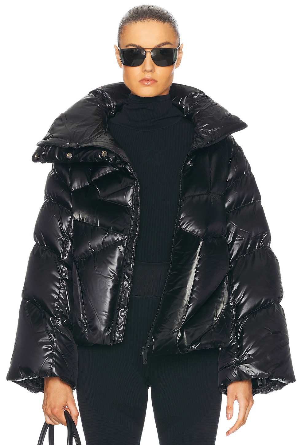 Image 1 of Perfect Moment Ariel Ski Bomber Jacket in Jet Black