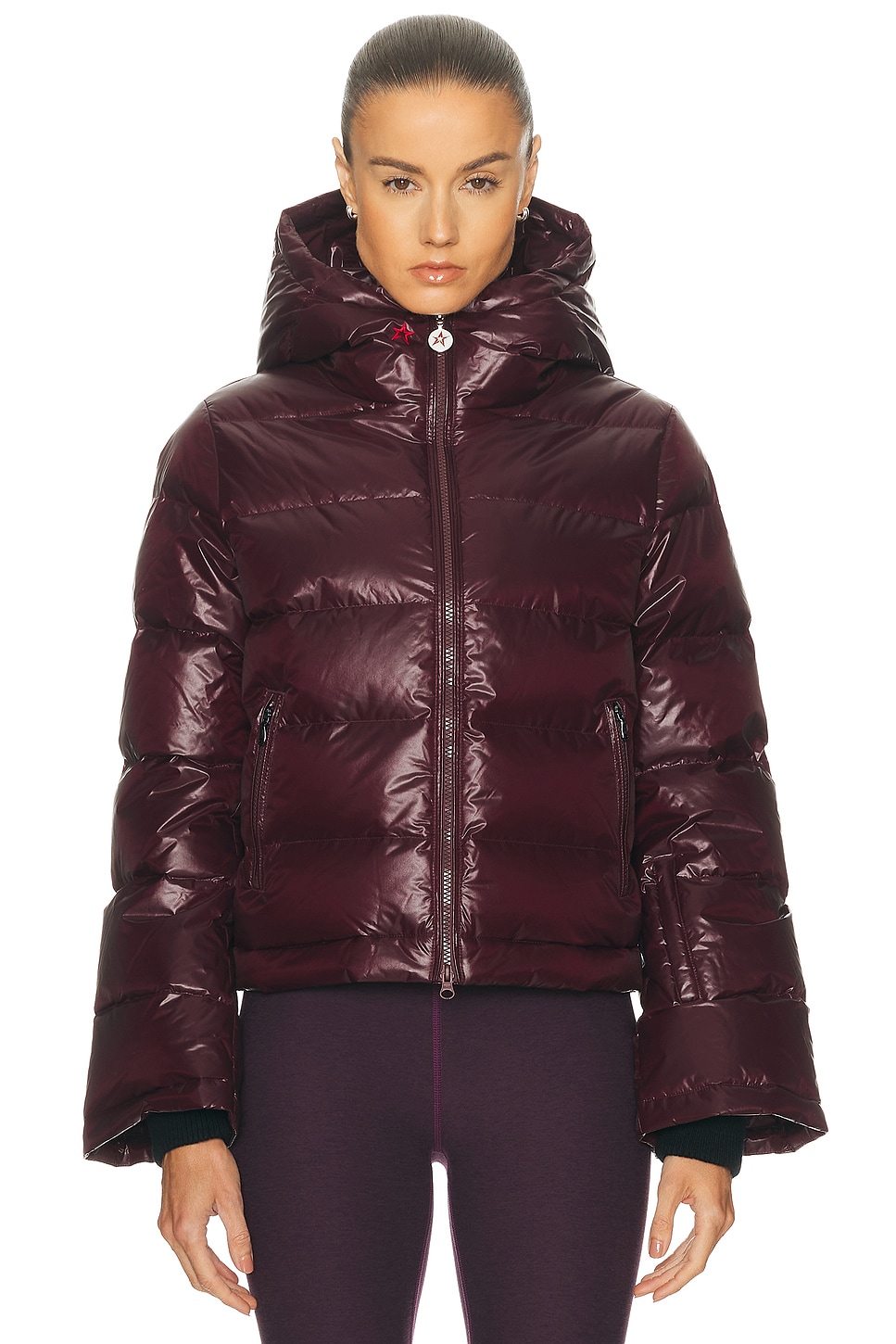 Perfect Moment Polar Flare Ski Jacket In Burgundy