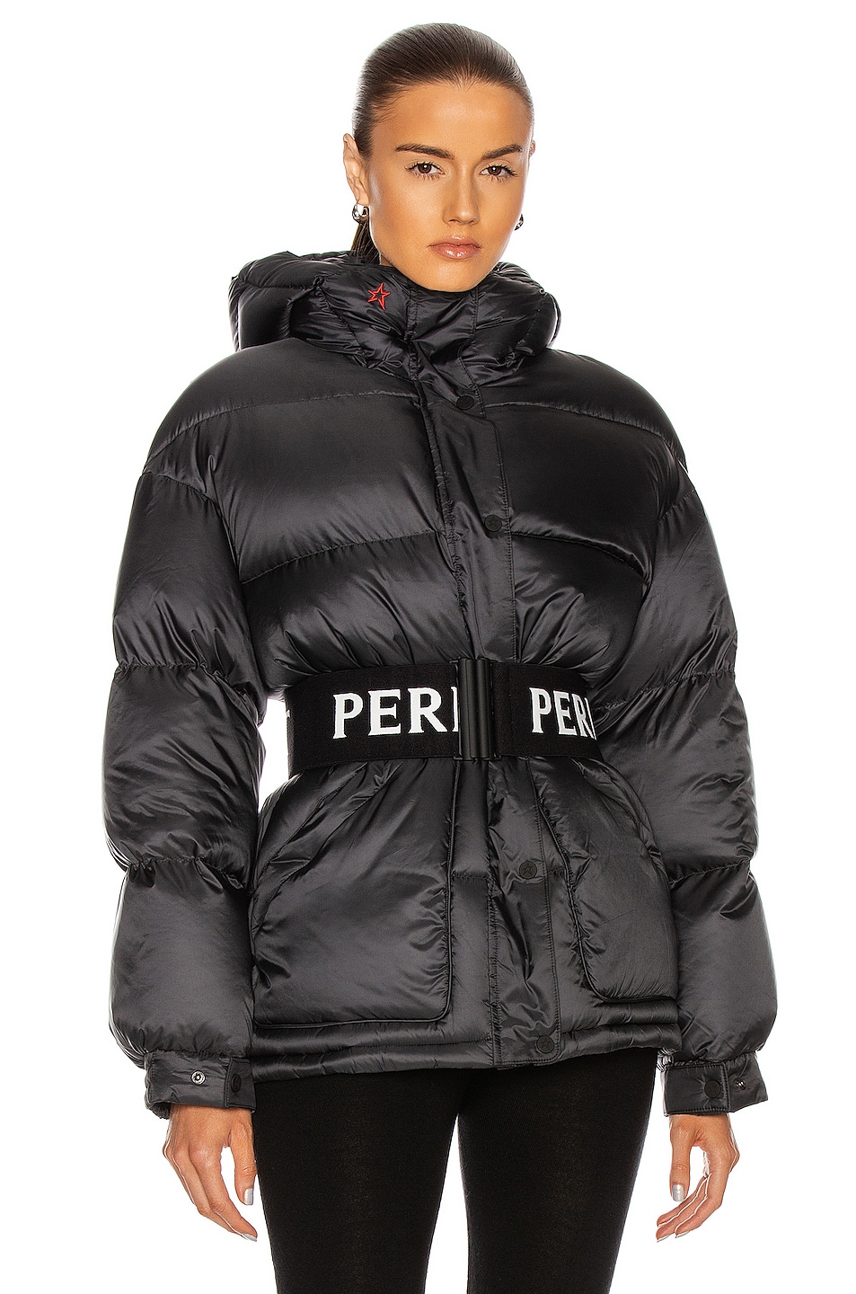 Image 1 of Perfect Moment Oversize Parka II Jacket in Black & Snow White