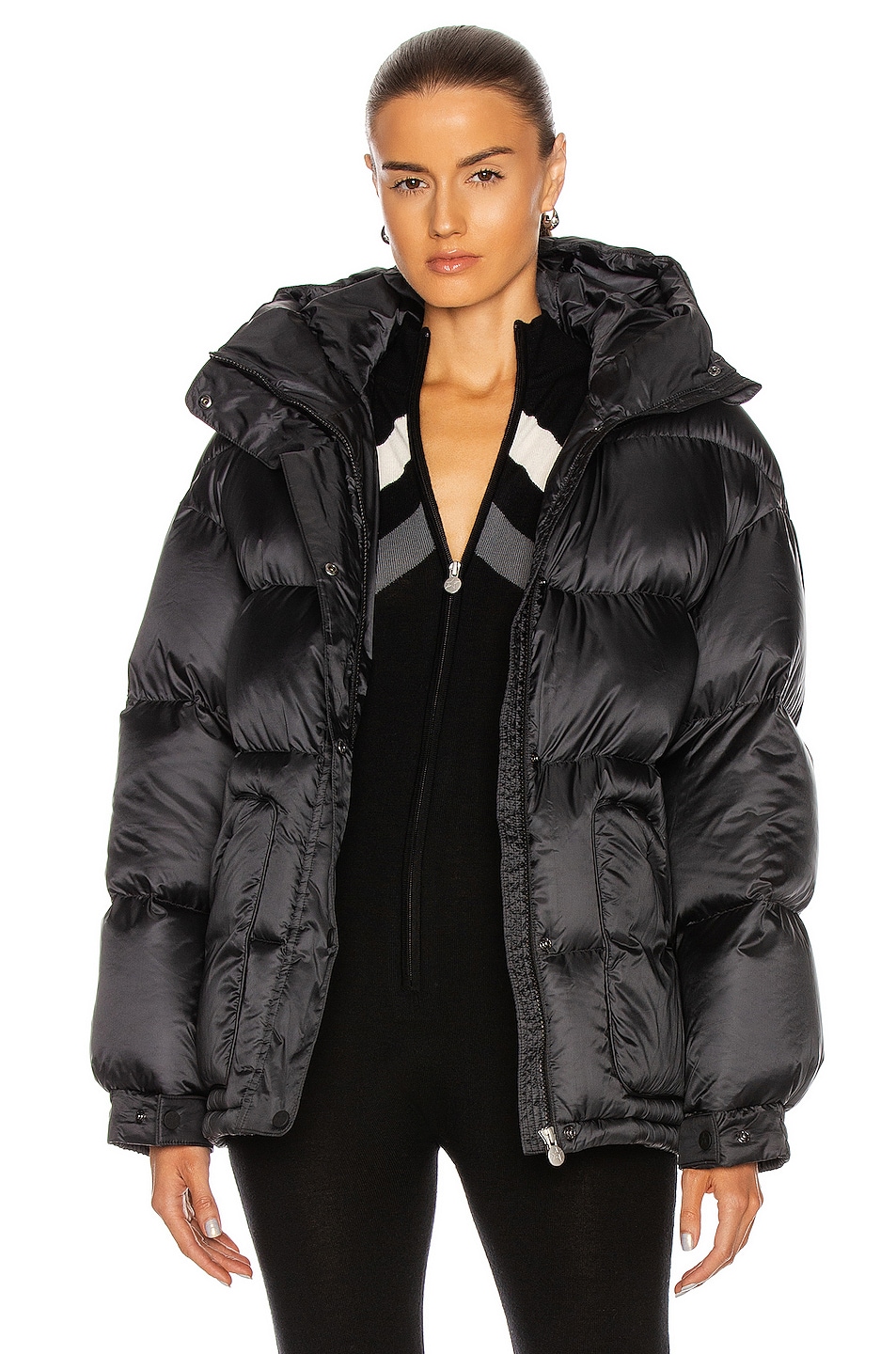 Perfect Moment Oversize Parka II Jacket in Black & Snow White | FWRD