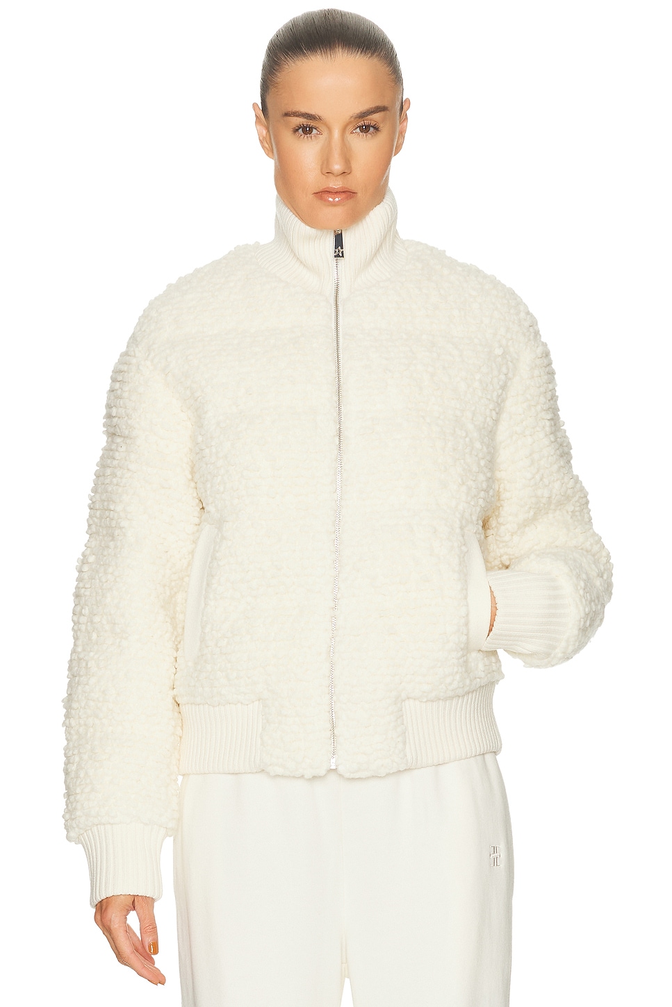 Perfect Moment Apres Padded Bomber Jacket In White