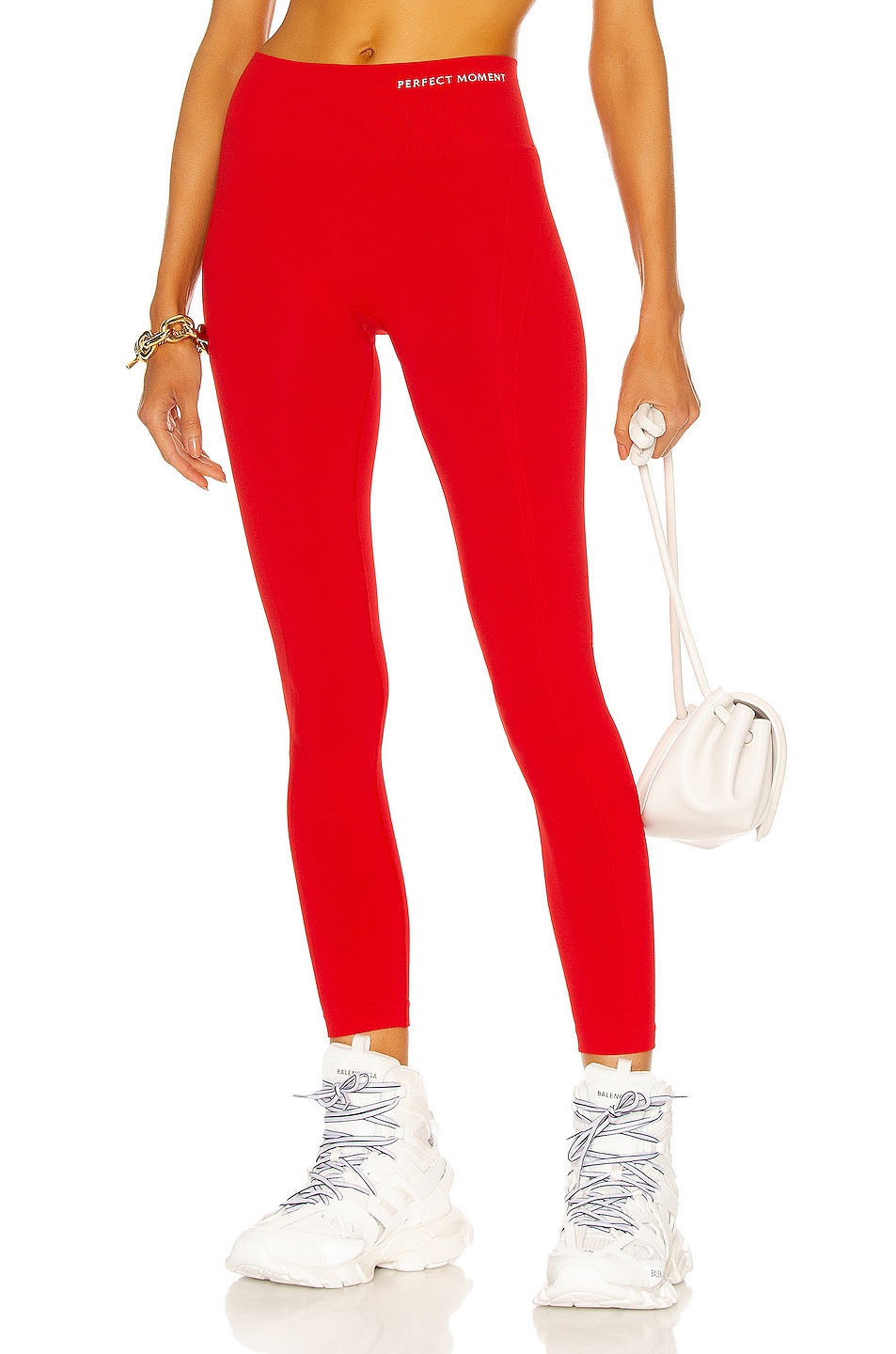 Image 1 of Perfect Moment Intarsia High Waist Legging in Red