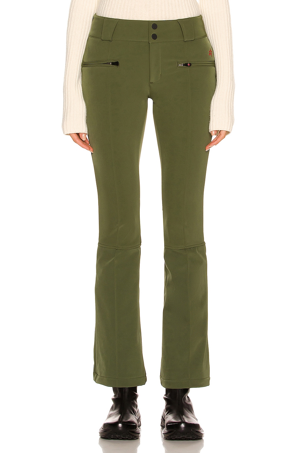 Image 1 of Perfect Moment Aurora Flare Pleat Pant in Dark Green