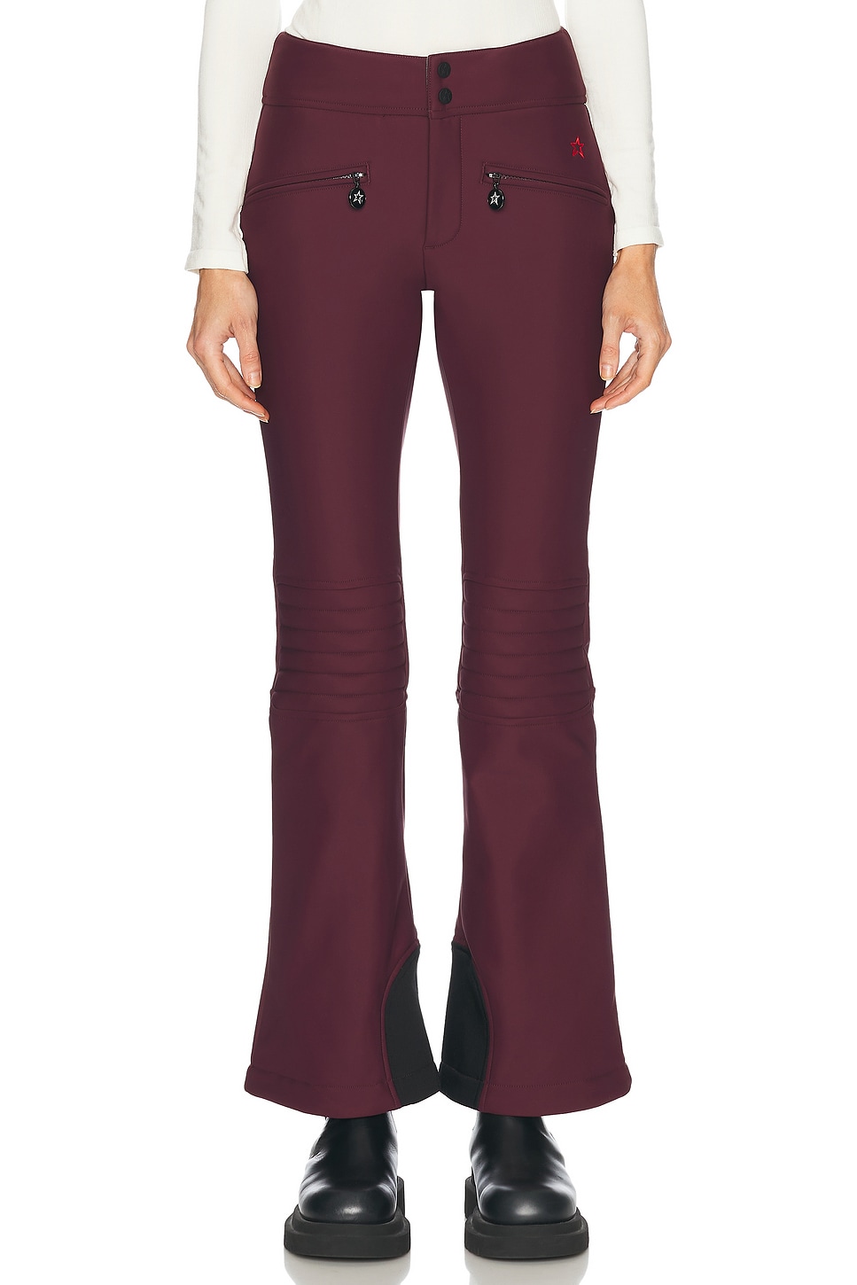 Image 1 of Perfect Moment Aurora High Waist Flare Ski Pant in Burgundy