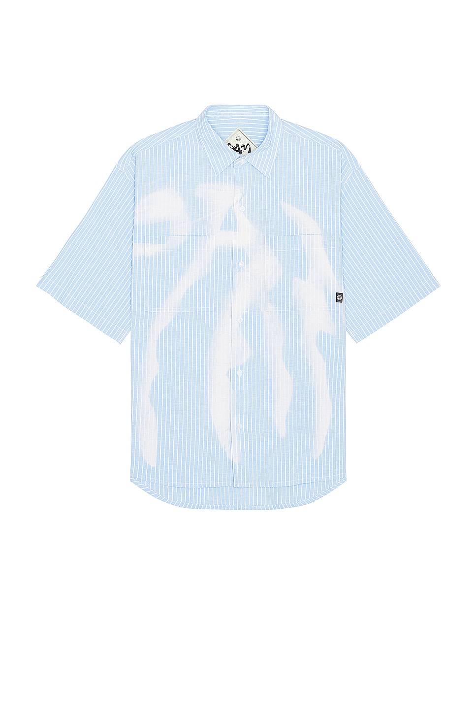 Image 1 of P.A.M. Perks and Mini Cadence Boxy Short Sleeve Shirt in Blue Stripe