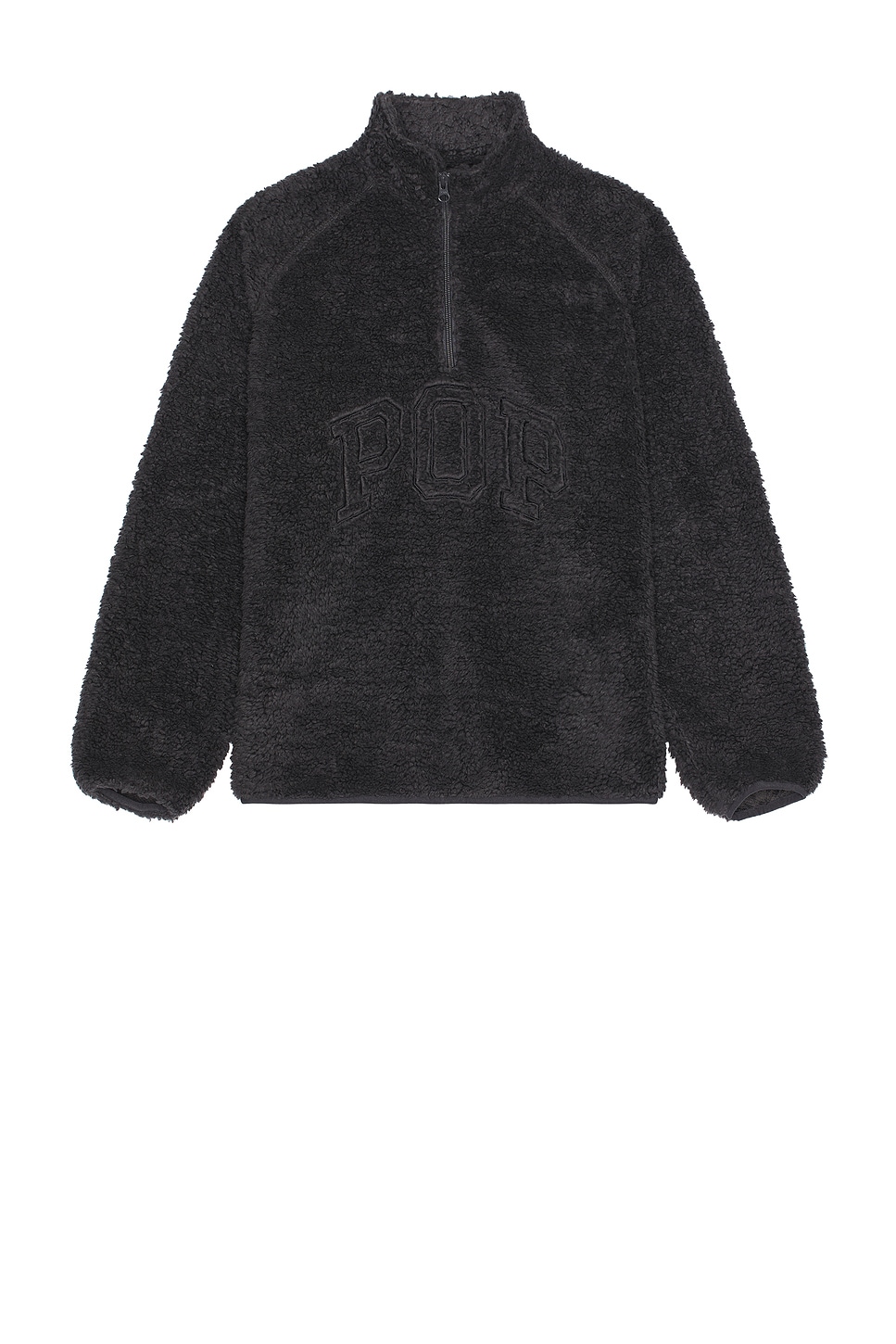 Pop Trading Company Arch Half Zip Fleece Sweater In Black