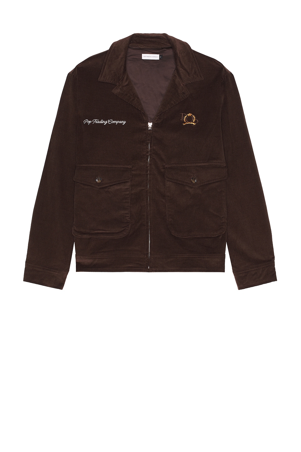 Pop Trading Company Full Zip Jacket In Burgundy