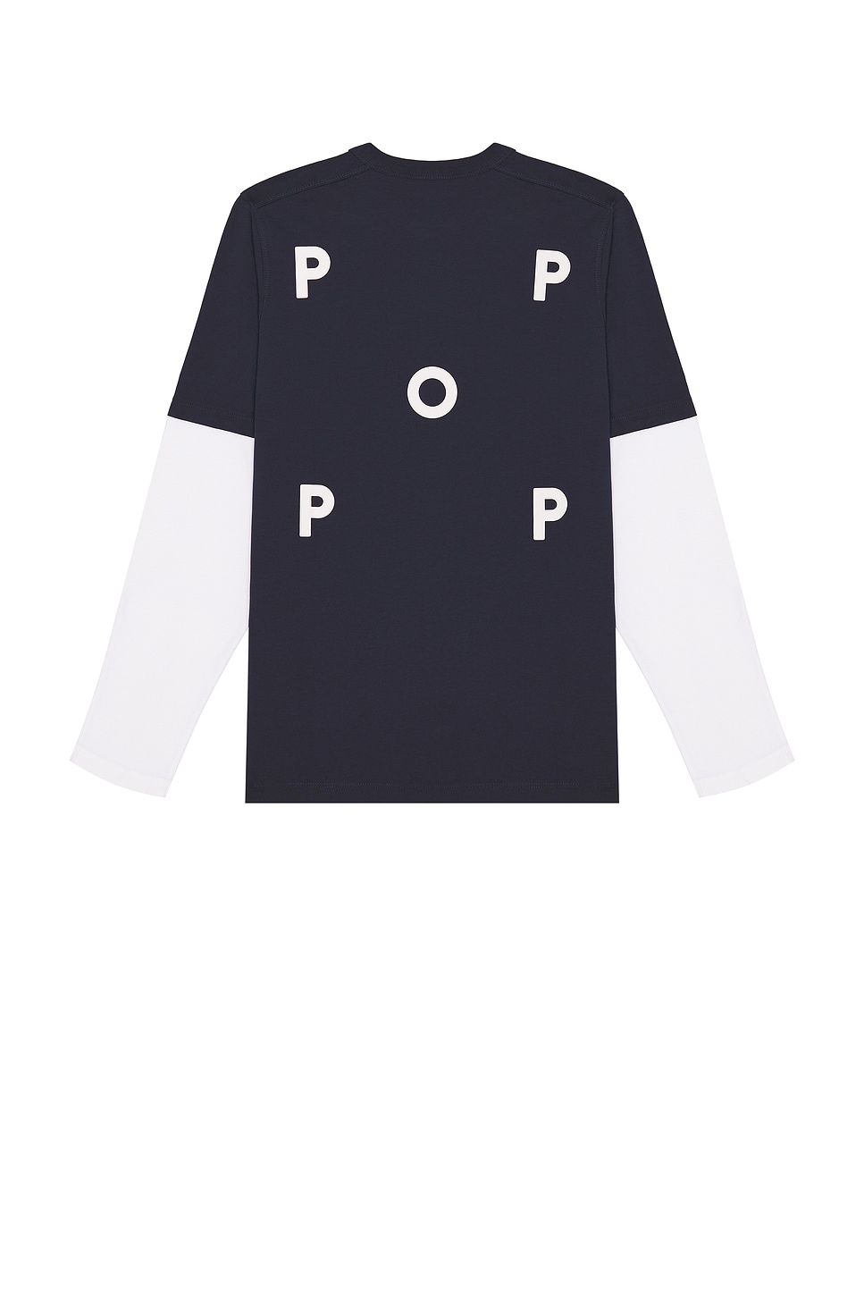 Image 1 of Pop Trading Company Logo Long Sleeve Tee in Navy