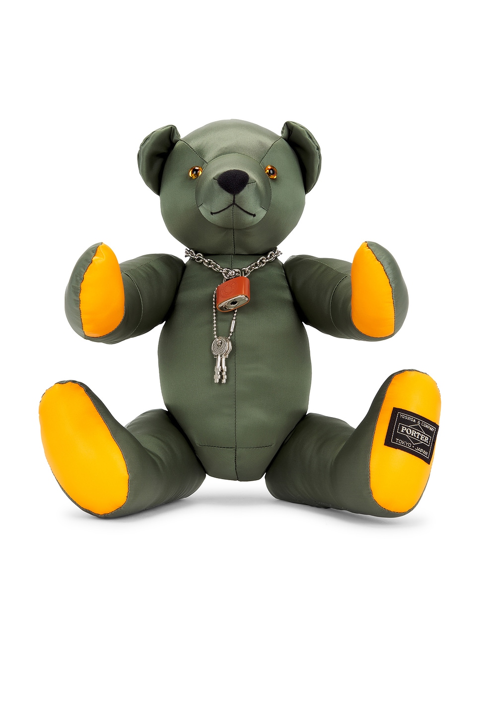 Porter-yoshida & Co Grizzly Bear With Original Padlock In Sage Green