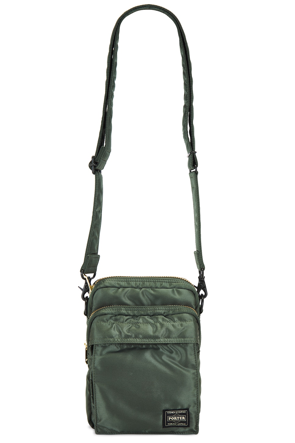 Shop Porter-yoshida & Co Tanker Vertical Shoulder Bag In Sage Green