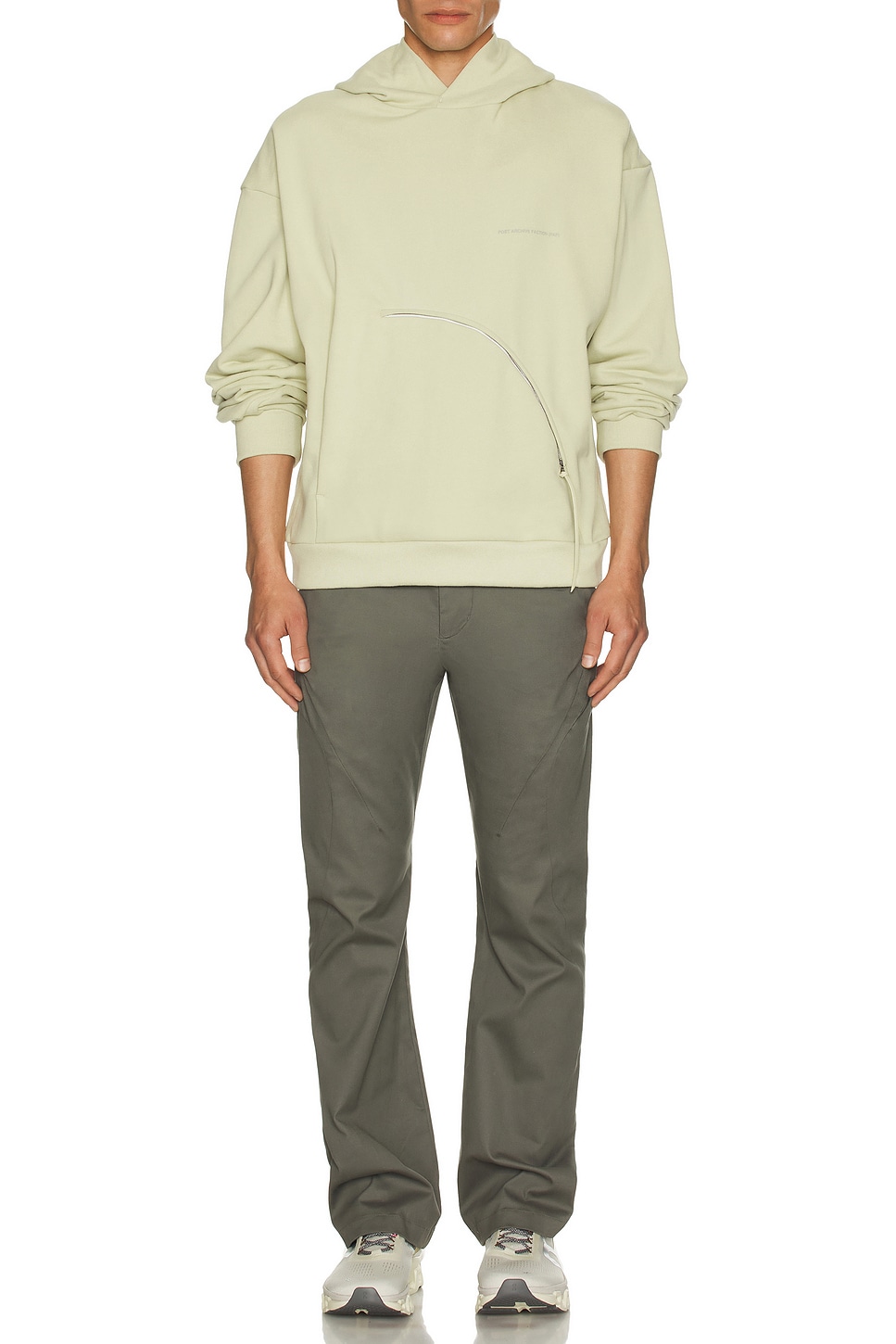 Image 4 of POST ARCHIVE FACTION (PAF) 8.0 Hoodie Center in Light Yellow