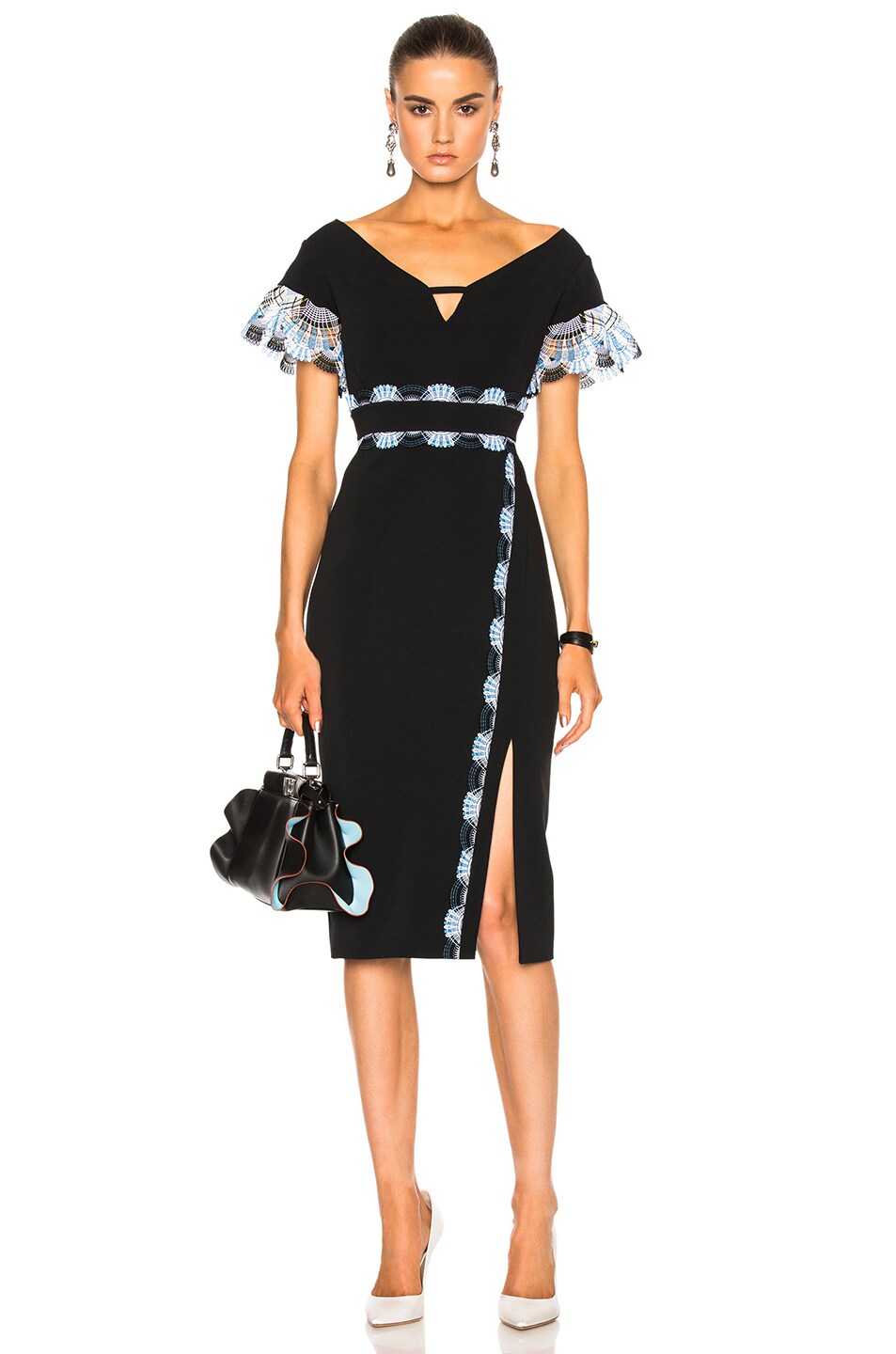 Image 1 of Peter Pilotto Cady Lace Band Dress in Black