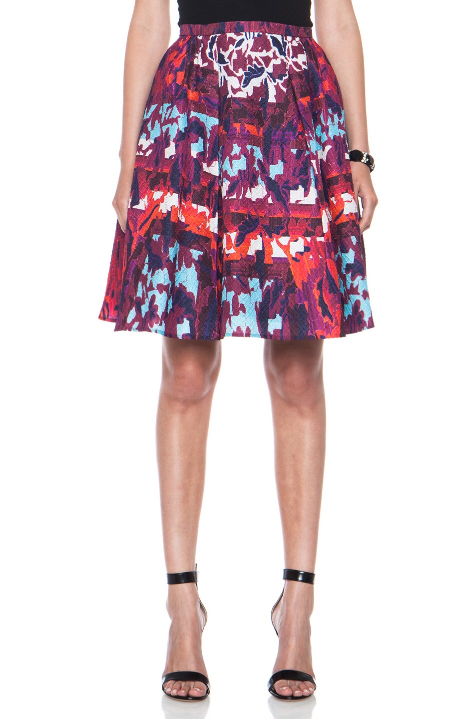 Image 1 of Peter Pilotto Emma Silk-Blend Skirt in Water Orchid