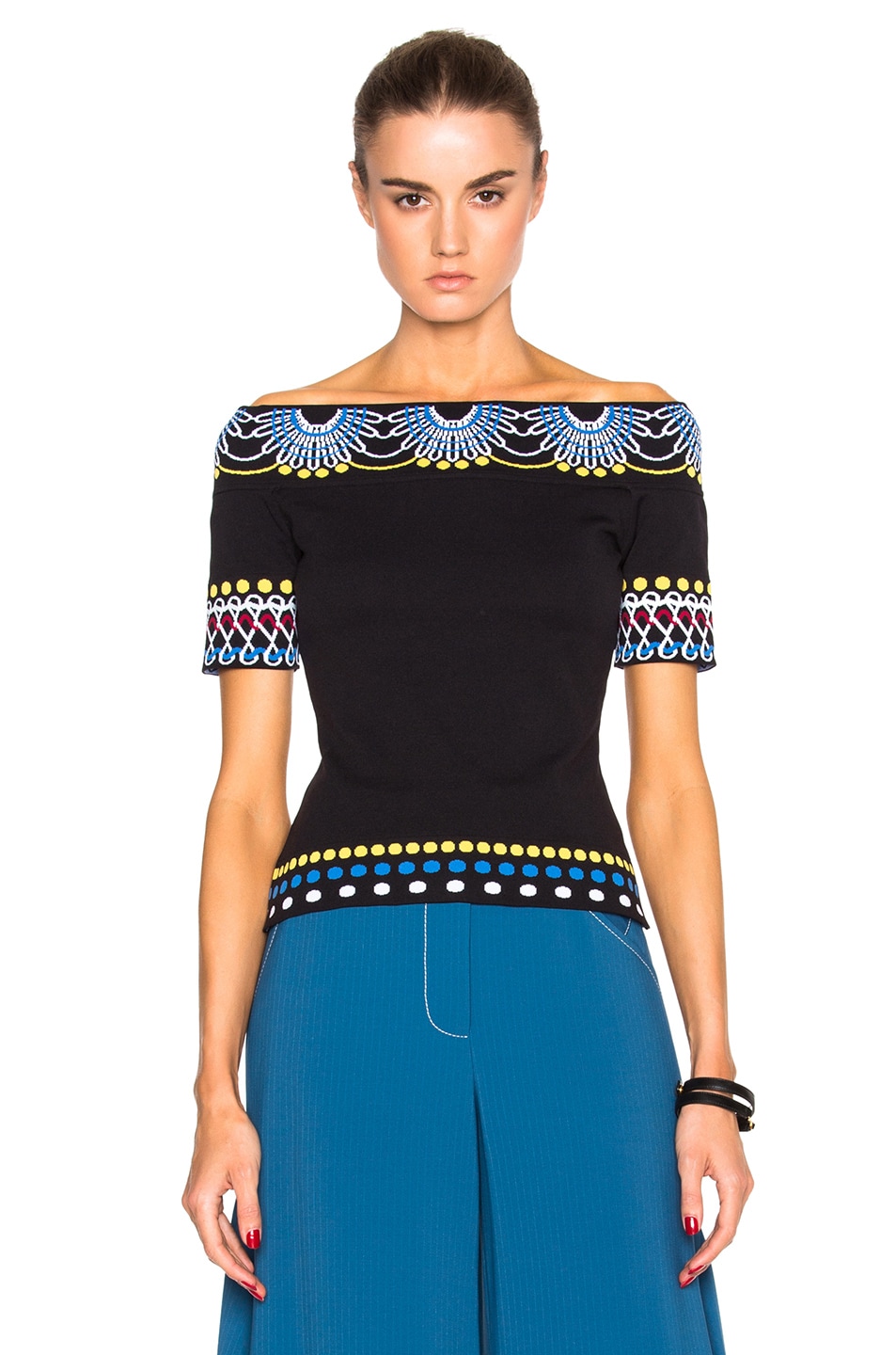 Image 1 of Peter Pilotto Day Knit Off Shoulder Top in Black