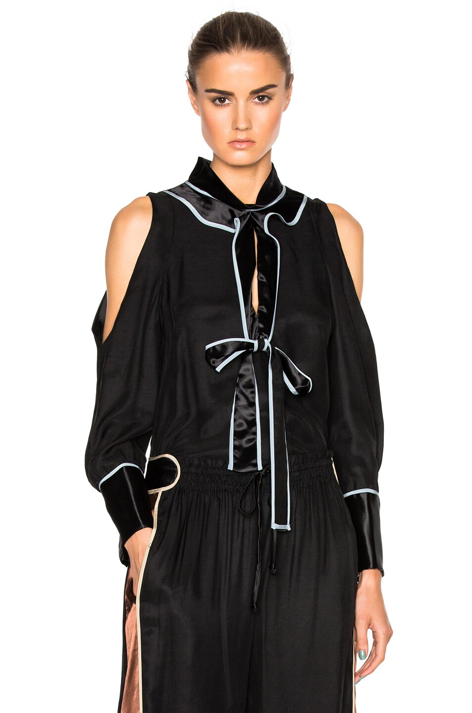 Image 1 of Peter Pilotto Satin Blouse in Black