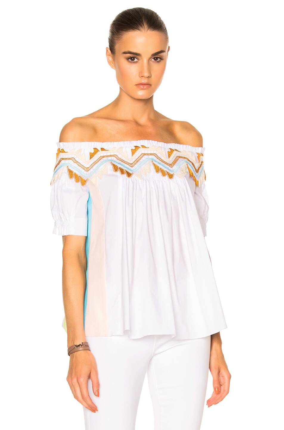 Image 1 of Peter Pilotto Paneled Cotton Top in White