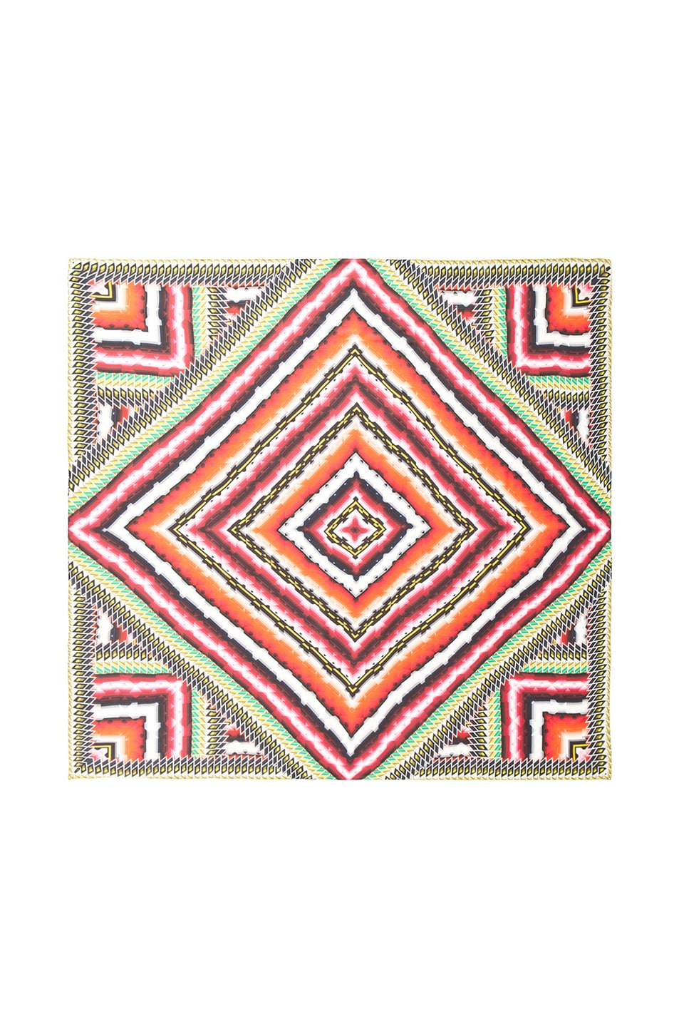Image 1 of Peter Pilotto Silk Square Scarf in Damask Red