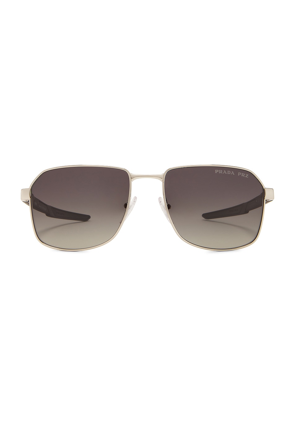 Square Frame Polarized Sunglasses in Metallic Silver