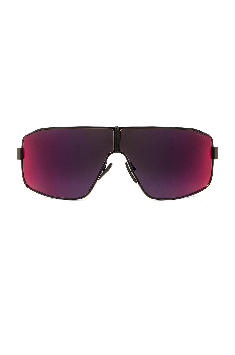 Linea Rossa Shield Frame Sunglasses in Black