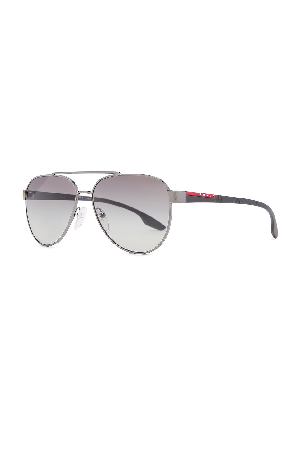 Shop Prada Linea Rossa Aviator Sunglasses In Gunmetal