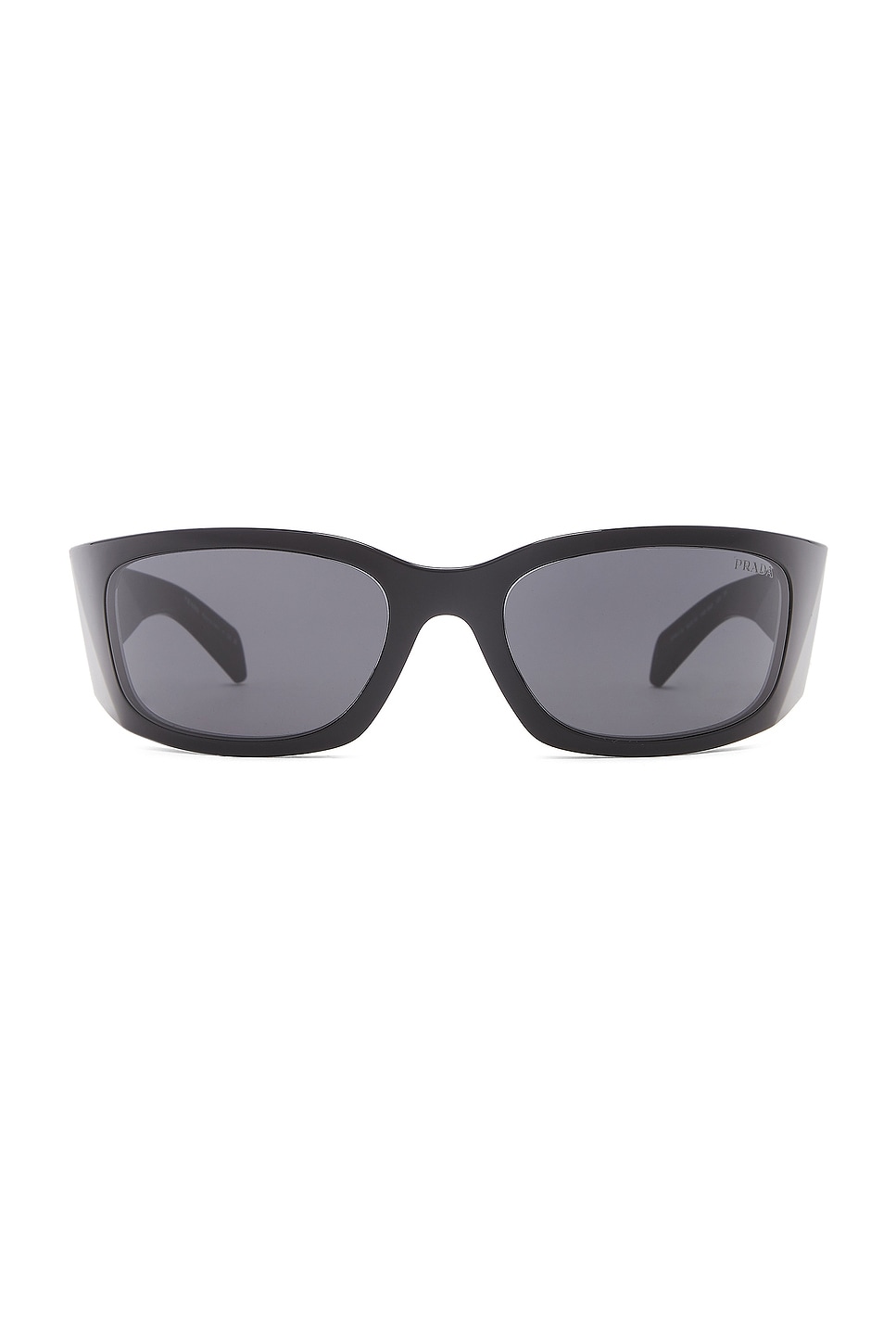 Shop Prada Wrap Sunglasses In Black